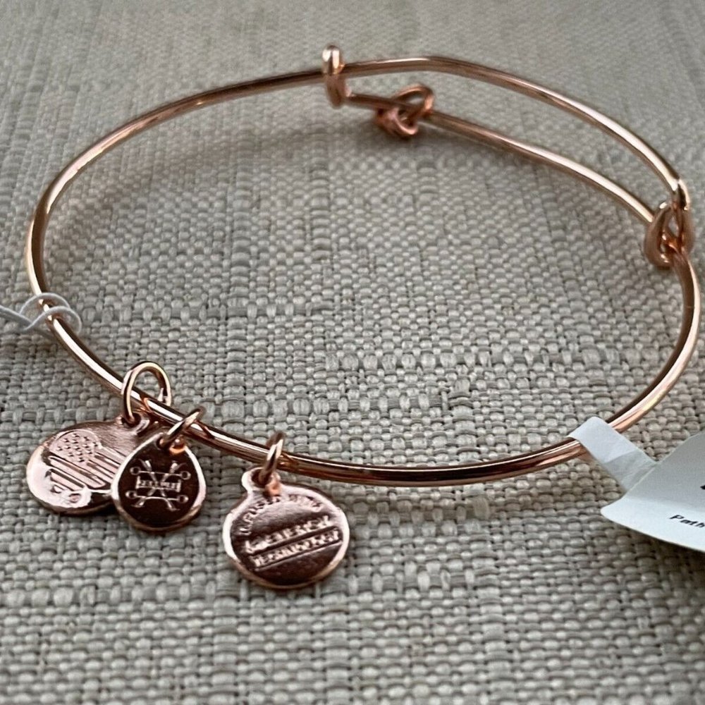 Alex And Ani Women Bracelet Gold Tone Fashion Wristband Jewelry New defect - Picture 2 of 7